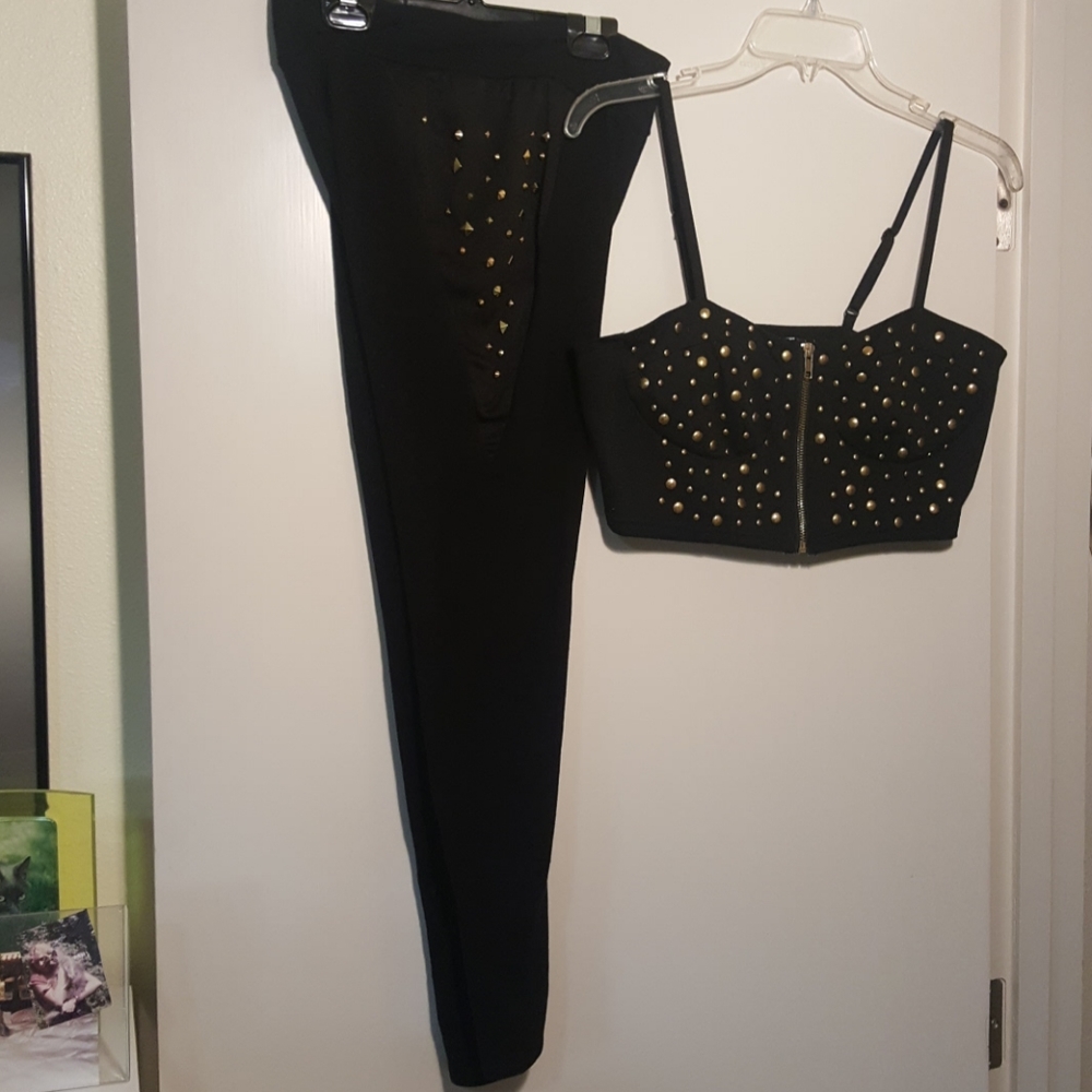 Studded Black Leggings